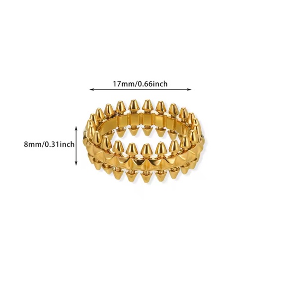 Elegant Gold and Silver Spike Rings

Ask for color - Picture 5 of 7